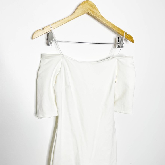 Lulu’s Girl Can't Help It Ivory Off the Shoulder Midi Dress bride Womens Small - Picture 4 of 11